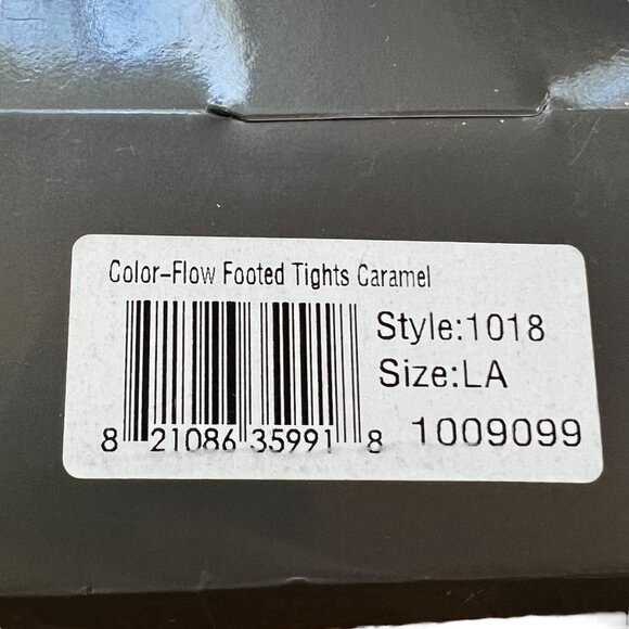 Revolution Color-Flow Footed Tights Caramel Size LA Nylon Spandex - Picture 2 of 2